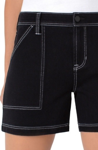Liverpool Los Angeles contrast stitch utility short 4in inseam