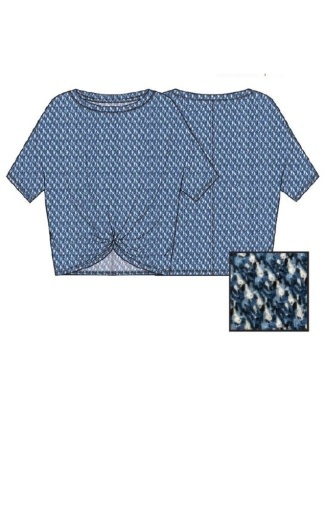 Liverpool Los Angeles crew neck knit top w/ front twist detail
