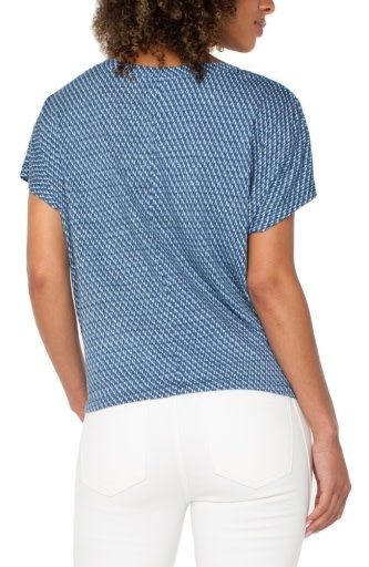 Liverpool Los Angeles crew neck knit top w/ front twist detail