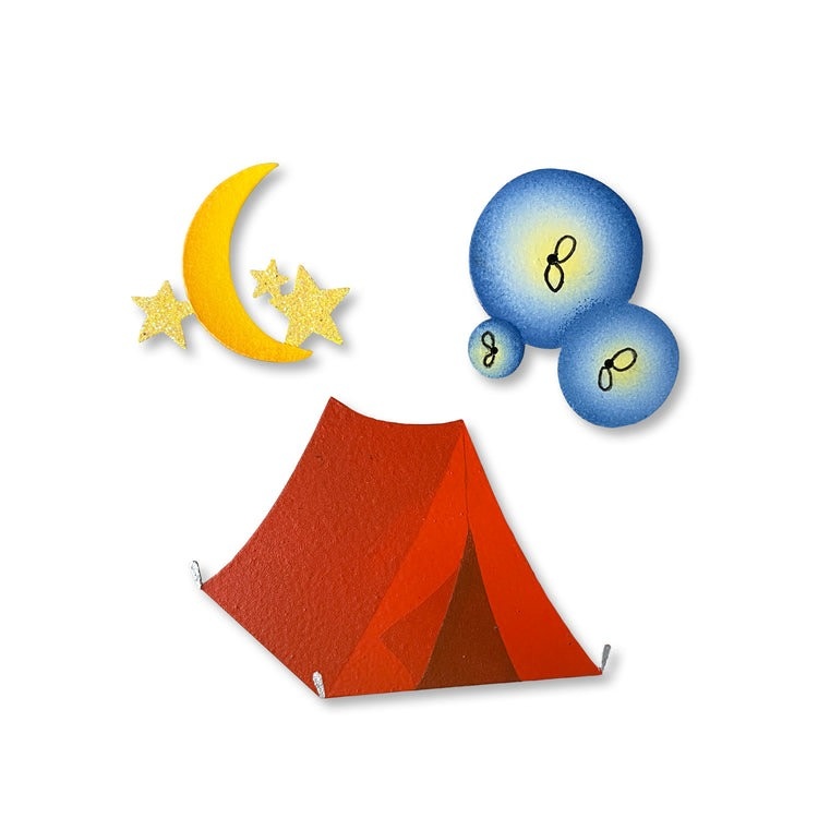 Roeda Studio Camping Under the Stars Magnets S/3, Summer Adventure Gift