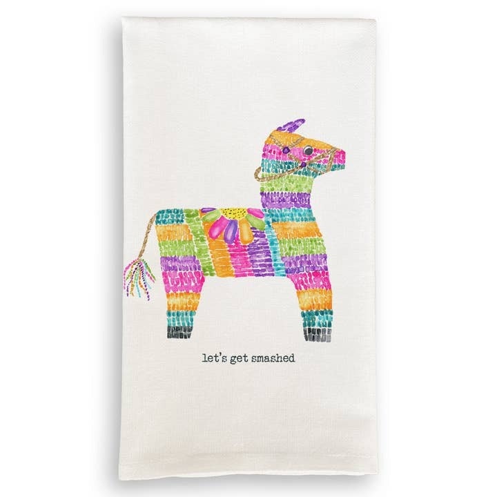 French Graffiti Let’s Get Smashed Pinata Tea Towel