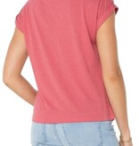 Liverpool Los Angeles short sleeve boat neck knot front knit top