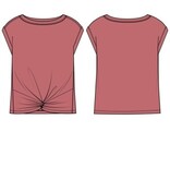 Liverpool Los Angeles short sleeve boat neck knot front knit top