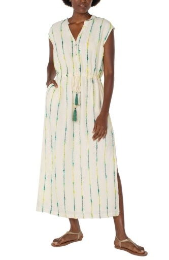 Liverpool Los Angeles dolman woven midi dress w smocked waist