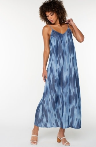 Liverpool Los Angeles spaghetti strap maxi w pockets