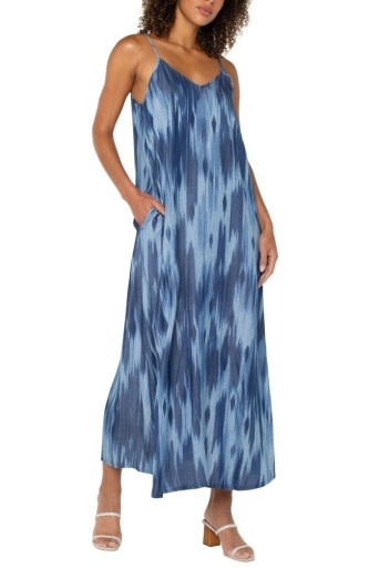 Liverpool Los Angeles spaghetti strap maxi w pockets