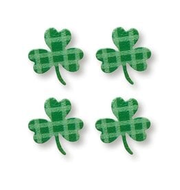 Roeda Studio Shamrock w/ Gingham Magnets S/4, St. Patrick's Day