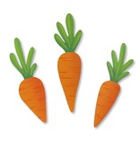 Roeda Studio Carrot Mini Art Pop Magnets S/3, Easter Decor, Harvest Decor