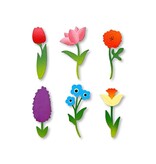 Roeda Studio Rainbow Flower Stem Magnets S/6, Spring Decor