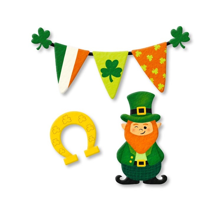 Roeda Studio St. Patrick's Day Magnets S/3, Leprechaun, Lucky Horseshoe