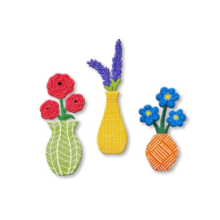 Roeda Studio Flower Vase Magnets S/3