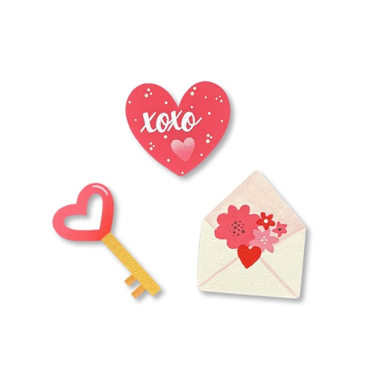 Roeda Studio Key to my Heart Magnets S/3, Valentine's Decor