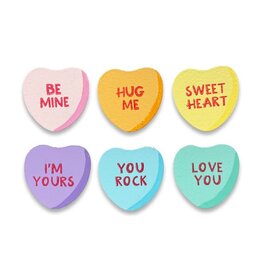 Roeda Studio Conversation Heart Magnets S/6, Valentine's Day Decor