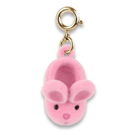 Charm It! Gold Furry Bunny Slipper Charm
