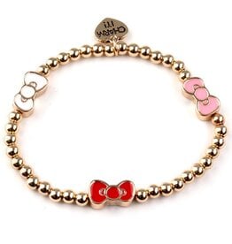 Charm It! CHARM IT! Gold Hello Kitty Bow Stretch Bead Bracelet