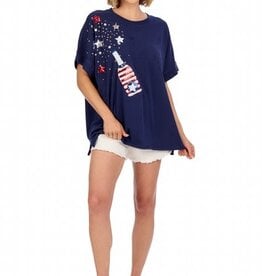 Mudpie 4th of July Sparkle Top Navy