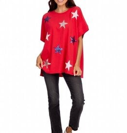 Mudpie 4th Of July Sparkle Top-Red