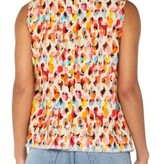 Liverpool Los Angeles sleeveless button back fray hem woven top