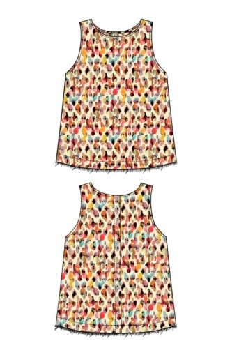 Liverpool Los Angeles sleeveless button back fray hem woven top