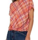 Liverpool Los Angeles crew neck knit top w/ front twist detail