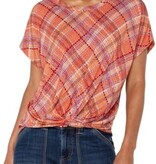 Liverpool Los Angeles crew neck knit top w/ front twist detail