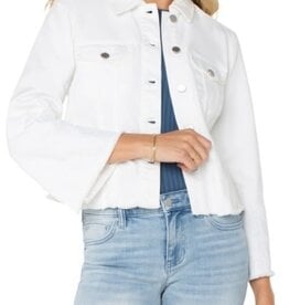 Liverpool Los Angeles jacket w fray hem & wide sleeve