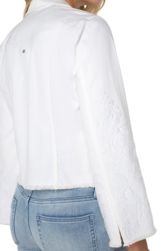 Liverpool Los Angeles jacket w fray hem & wide sleeve