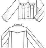 Liverpool Los Angeles jacket w fray hem & wide sleeve