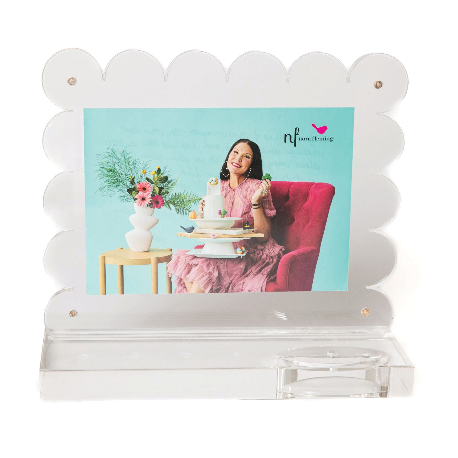 nora fleming clearly a-nora-ble: scalloped acrylic frame