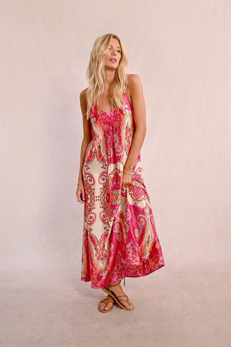 Molly Bracken Pink Daphne Ladies Woven Dress