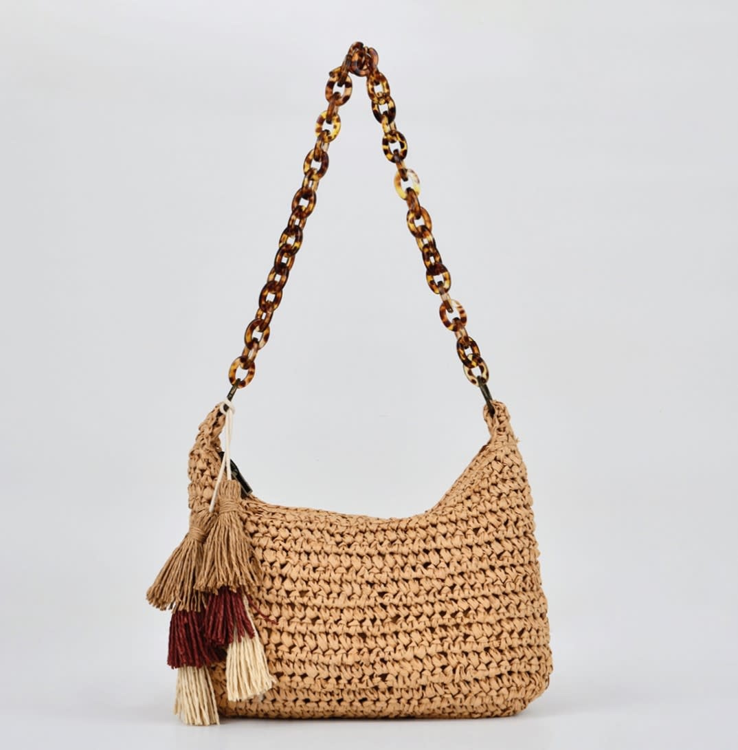 Molly Bracken Beige Ladies Woven Bag