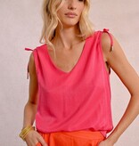 Molly Bracken Pink Ladies Woven Top