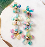 Lou & Co. Multi Three-Tier Flower Dangle Earrings