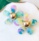 Lou & Co. Multi Flower Post Earrings With Gold Center