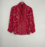 Democracy Cherry/Ivory Scallop Edge Tipping Woven Shirt