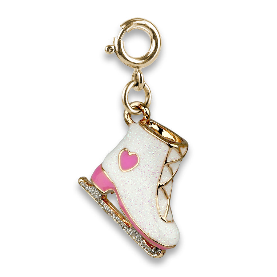 Charm It! Gold Glitter Ice Skate Charm