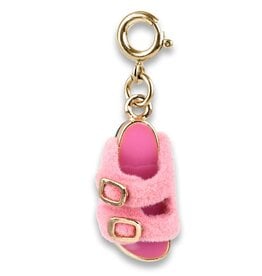 Charm It! Gold Furry Pink Sandal