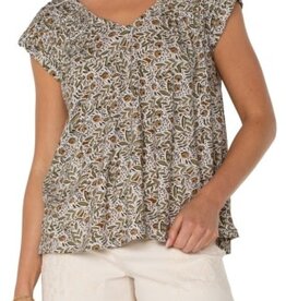 Liverpool Los Angeles short slv dolman tie back knit top