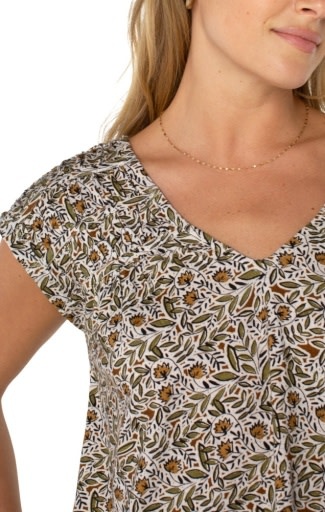 Liverpool Los Angeles short slv dolman tie back knit top