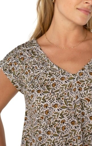 Liverpool Los Angeles short slv dolman tie back knit top
