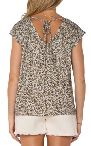 Liverpool Los Angeles short slv dolman tie back knit top