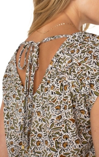 Liverpool Los Angeles short slv dolman tie back knit top