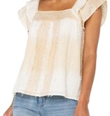 Liverpool Los Angeles short sleeve square neck woven blouse