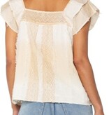 Liverpool Los Angeles short sleeve square neck woven blouse