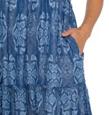 Liverpool Los Angeles easy v neck ruffle fray dress w pockets