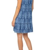Liverpool Los Angeles easy v neck ruffle fray dress w pockets