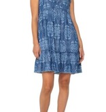 Liverpool Los Angeles easy v neck ruffle fray dress w pockets