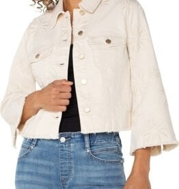 Liverpool Los Angeles jacket w fray hem & wide sleeve