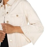 Liverpool Los Angeles jacket w fray hem & wide sleeve