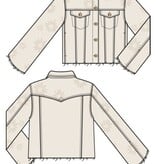 Liverpool Los Angeles jacket w fray hem & wide sleeve